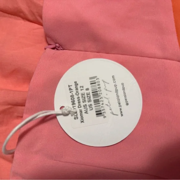 NEW Petal & Pup Xiomar One Shoulder Midi Dress Orange Pink Size US 8 Cocktail - Picture 3 of 11